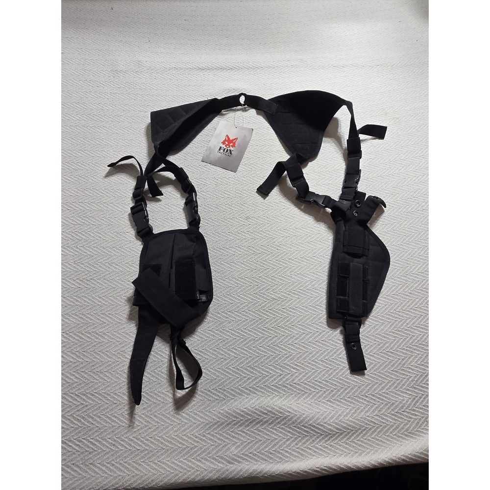 Fox Tactical 58-371 Advanced Shoulder Holster Black Ambidextrous Dual Magazine